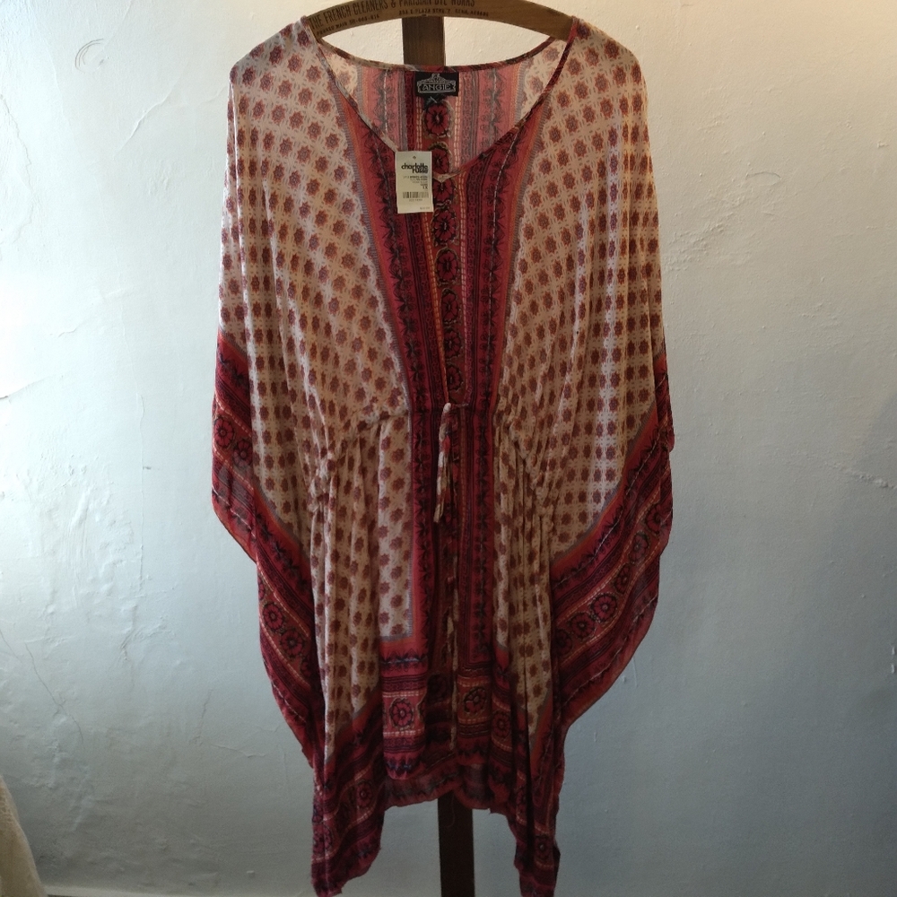 Angie NWT Boho Batwing Tunic